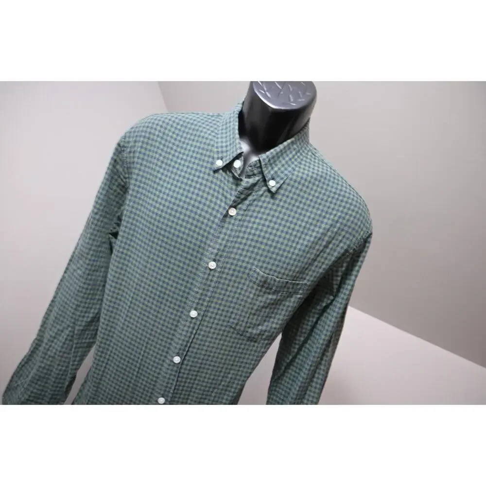 J Crew Flex Wash Dress Shirt Slim Fit Plaid Button Up Long Sleeve Mens Sz‎ Large